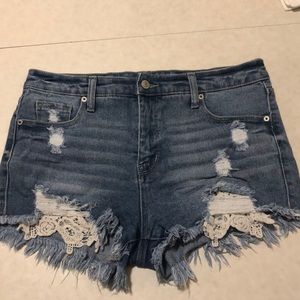 High Rise Denim Shorts